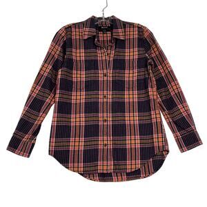 Madewell Flannel Classic Ex-Boyfriend Shirt in Edith Plaid Long Sleeve Button